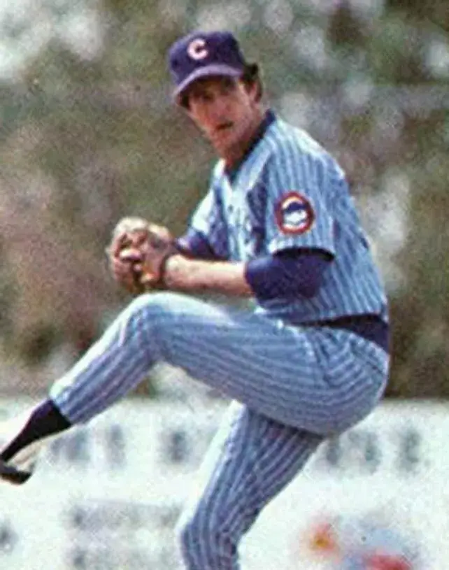 MIKE KRUKOW Chicago Cubs 1981 Away Majestic  Throwback Baseball Jersey 