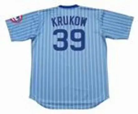 MIKE KRUKOW Chicago Cubs 1981 Away Majestic  Throwback Baseball Jersey 