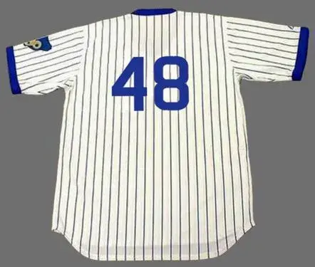 RICK REUSCHEL Chicago Cubs 1977 Home Majestic Cooperstown Throwback Jersey 