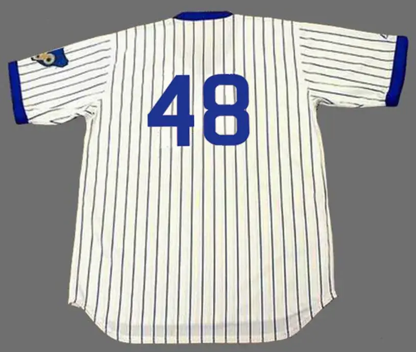 RICK REUSCHEL Chicago Cubs 1977 Home Majestic Cooperstown Throwback Jersey 