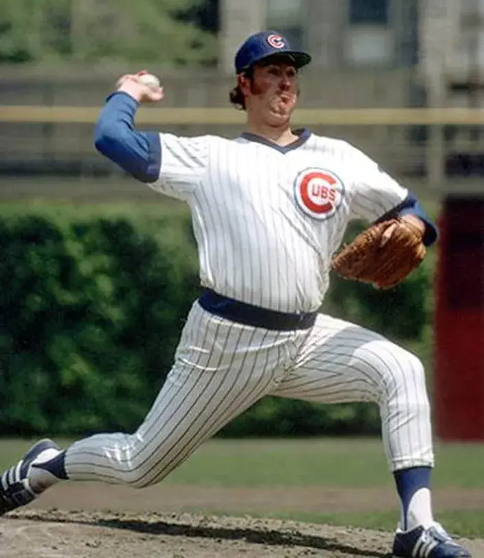 RICK REUSCHEL Chicago Cubs 1977 Home Majestic Cooperstown Throwback Jersey 