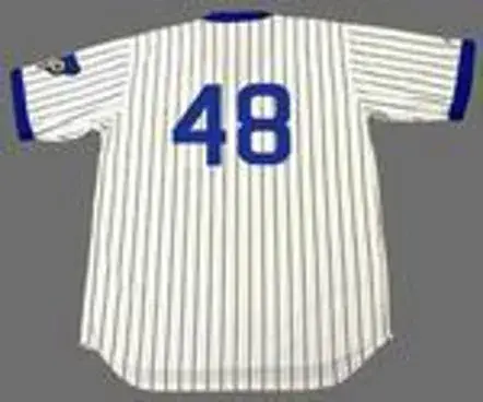 RICK REUSCHEL Chicago Cubs 1977 Home Majestic Cooperstown Throwback Jersey 