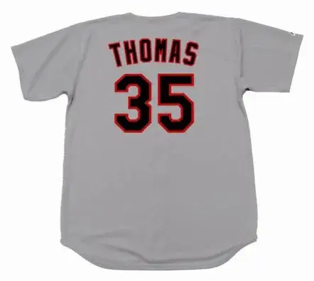 FRANK THOMAS Chicago White Sox 1990 Majestic Throwback Away Baseball Jersey 