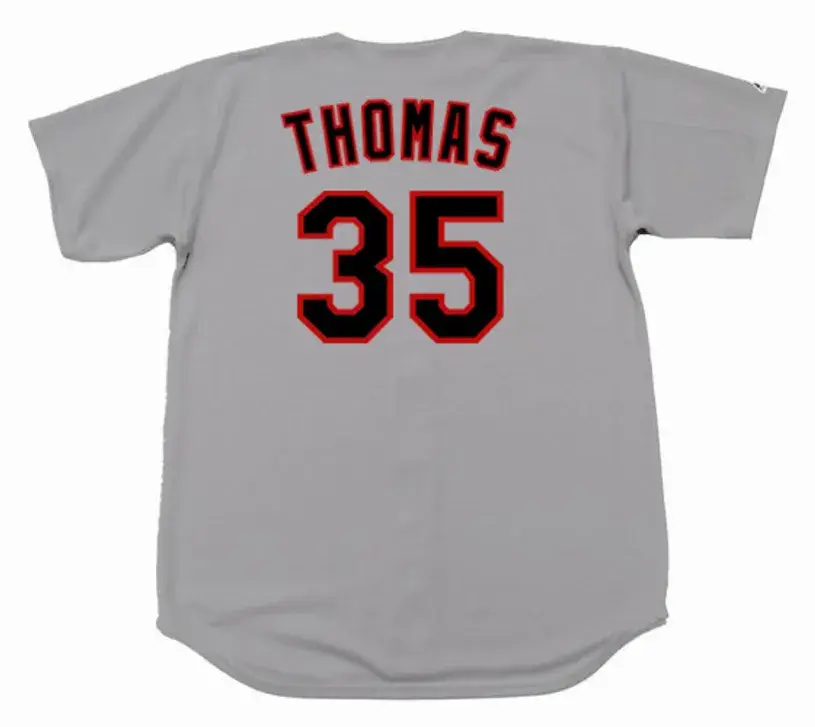 FRANK THOMAS Chicago White Sox 1990 Majestic Throwback Away Baseball Jersey 