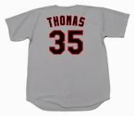 FRANK THOMAS Chicago White Sox 1990 Majestic Throwback Away Baseball Jersey 