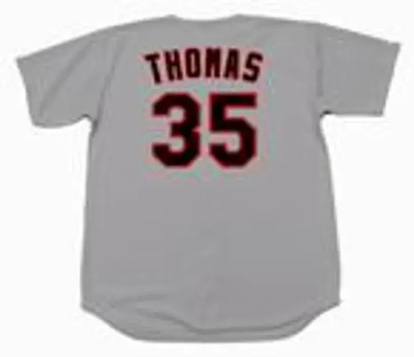 FRANK THOMAS Chicago White Sox 1990 Majestic Throwback Away Baseball Jersey 