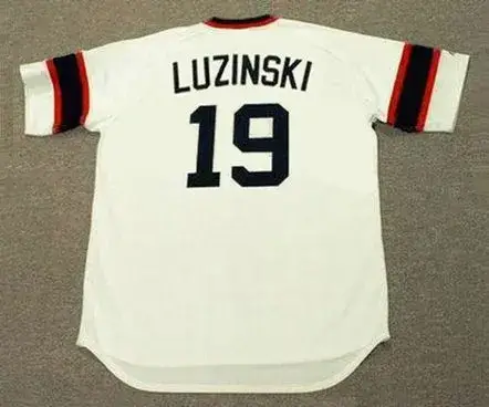 GREG LUZINSKI Chicago White Sox 1983 Home Majestic Throwback Baseball Jersey 