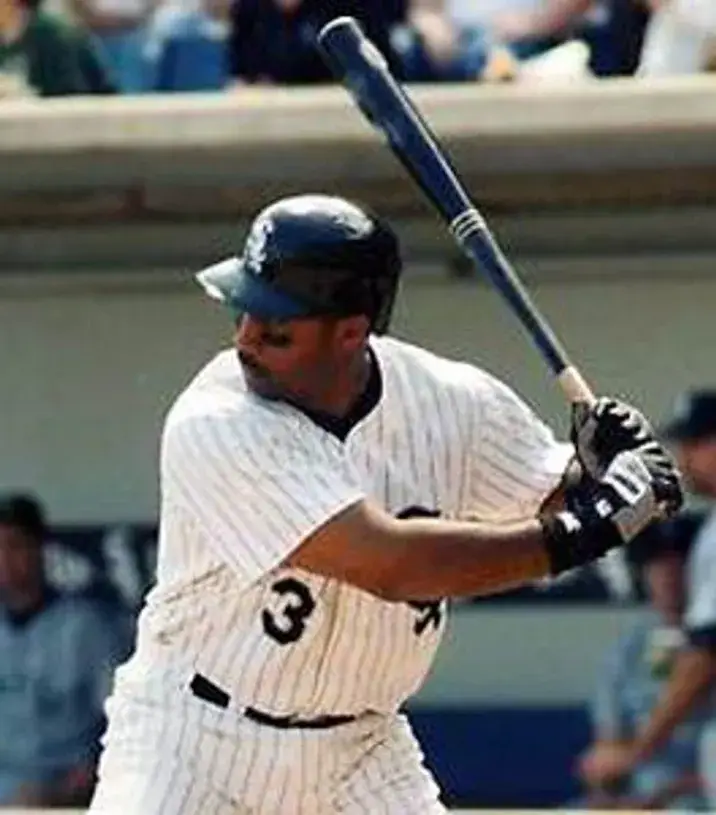 HAROLD BAINES Chicago White Sox 1996 Majestic Throwback Home Baseball Jersey 