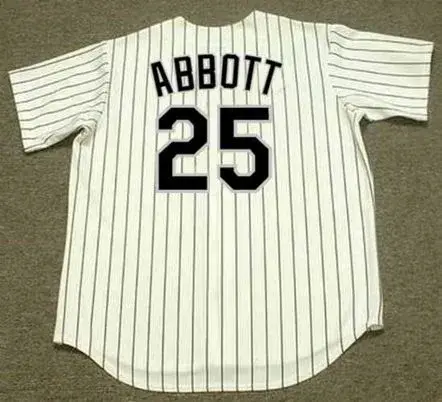 JIM ABBOTT Chicago White Sox 1998 Home Majestic Throwback Baseball Jersey 
