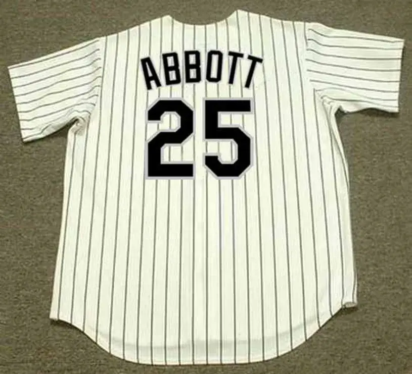 JIM ABBOTT Chicago White Sox 1998 Home Majestic Throwback Baseball Jersey 