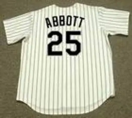 JIM ABBOTT Chicago White Sox 1998 Home Majestic Throwback Baseball Jersey 
