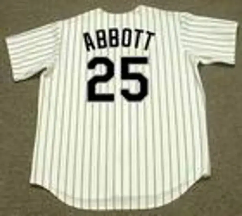 JIM ABBOTT Chicago White Sox 1998 Home Majestic Throwback Baseball Jersey 