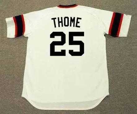 JIM THOME Chicago White Sox 1980’s Majestic Throwback Baseball Jersey 