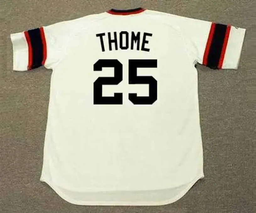 JIM THOME Chicago White Sox 1980’s Majestic Throwback Baseball Jersey 