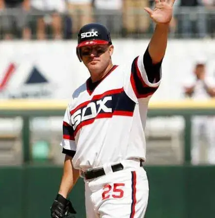 JIM THOME Chicago White Sox 1980’s Majestic Throwback Baseball Jersey 
