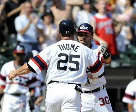 JIM THOME Chicago White Sox 1980’s Majestic Throwback Baseball Jersey 