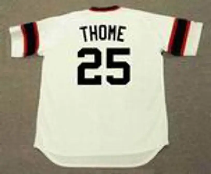 JIM THOME Chicago White Sox 1980’s Majestic Throwback Baseball Jersey 