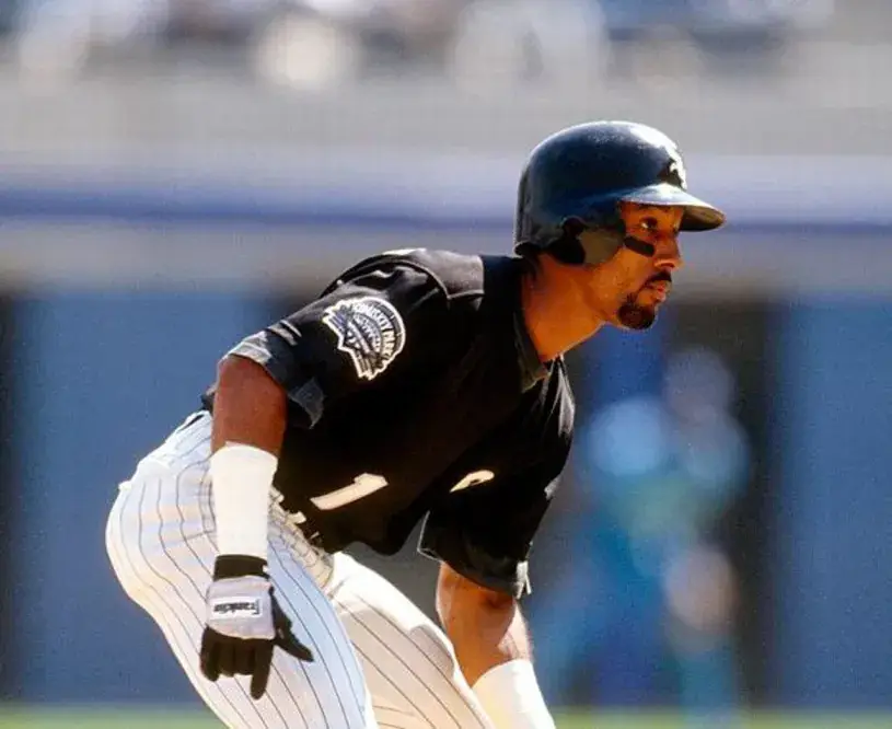 LANCE JOHNSON Chicago White Sox 1991 Majestic Throwback Baseball Jersey 