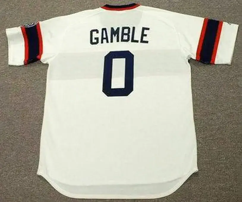 OSCAR GAMBLE Chicago White Sox 1985 Home Majestic Throwback Baseball Jersey 