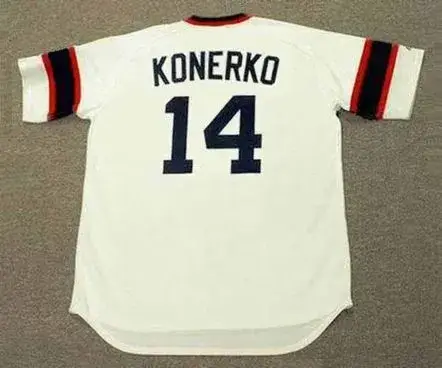 PAUL KONERKO Chicago White Sox 1980’s Majestic Throwback Baseball Jersey 