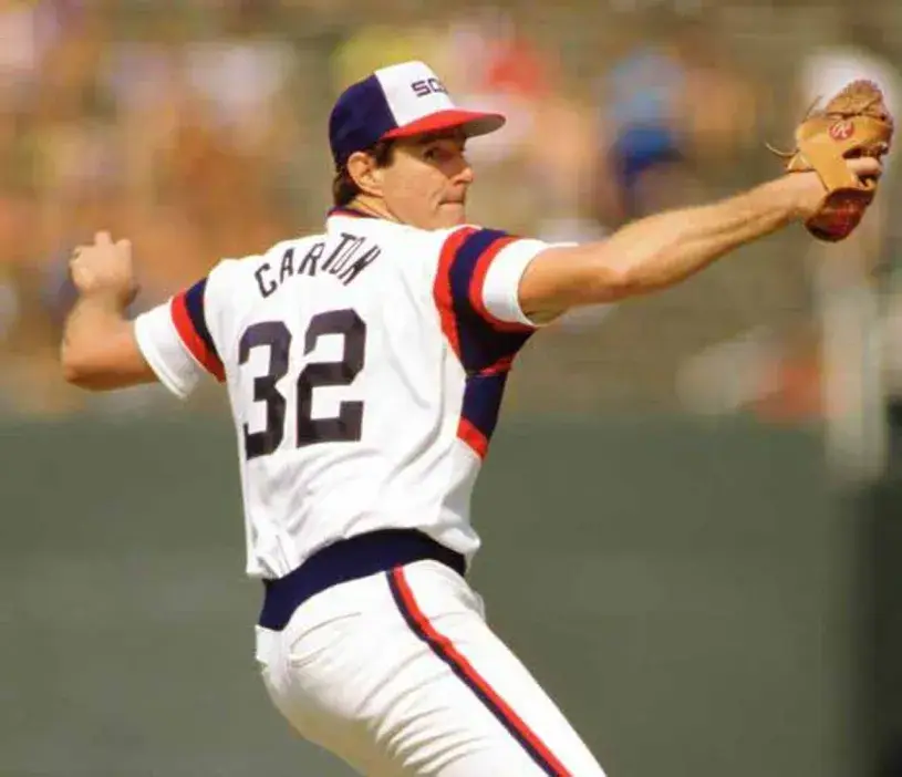 STEVE CARLTON Chicago White Sox 1986 Home Majestic Throwback Baseball Jersey 