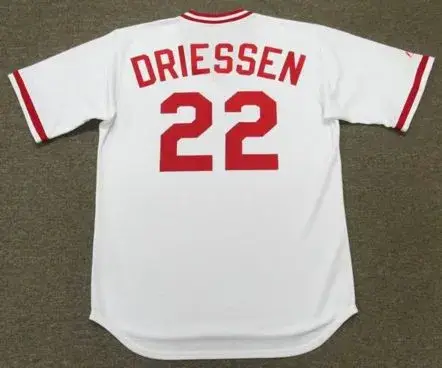 DAN DRIESSEN Cincinnati Reds 1975 Majestic Cooperstown Throwback Baseball Jersey 