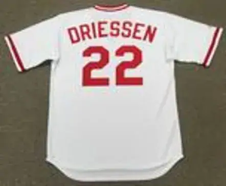DAN DRIESSEN Cincinnati Reds 1975 Majestic Cooperstown Throwback Baseball Jersey 