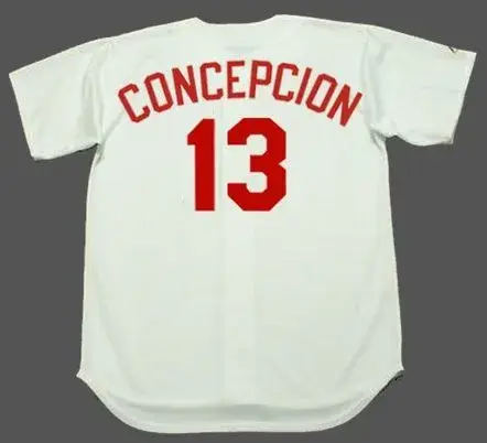 DAVE CONCEPCION Cincinnati Reds 1971 Majestic Cooperstown Home Baseball Jersey 