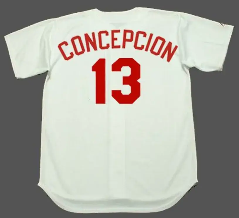 DAVE CONCEPCION Cincinnati Reds 1971 Majestic Cooperstown Home Baseball Jersey 