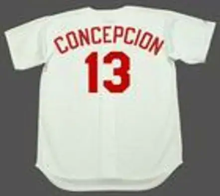 DAVE CONCEPCION Cincinnati Reds 1971 Majestic Cooperstown Home Baseball Jersey 