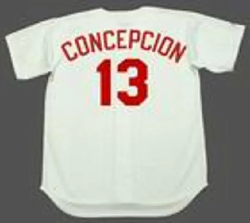 DAVE CONCEPCION Cincinnati Reds 1971 Majestic Cooperstown Home Baseball Jersey 