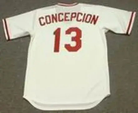 DAVE CONCEPCION Cincinnati Reds 1975 Majestic Cooperstown Home Baseball Jersey 