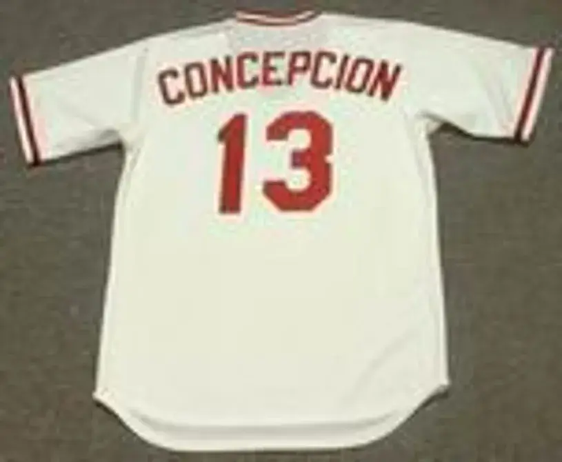 DAVE CONCEPCION Cincinnati Reds 1975 Majestic Cooperstown Home Baseball Jersey 