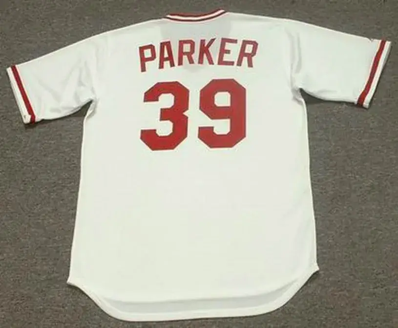 DAVE PARKER Cincinnati Reds 1985 Majestic Cooperstown Home Baseball Jersey 