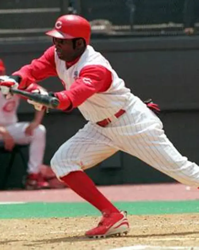 DEION SANDERS Cincinnati Reds 1997 Majestic Throwback Home Baseball Jersey 