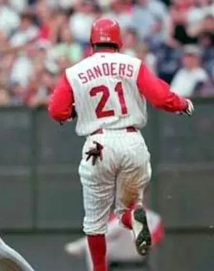 DEION SANDERS Cincinnati Reds 1997 Majestic Throwback Home Baseball Jersey 