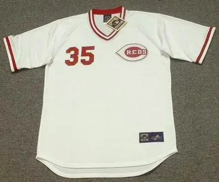 DON GULLETT Cincinnati Reds 1975 Majestic Cooperstown Home Baseball Jersey