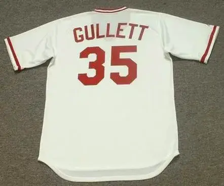 DON GULLETT Cincinnati Reds 1975 Majestic Cooperstown Home Baseball Jersey 