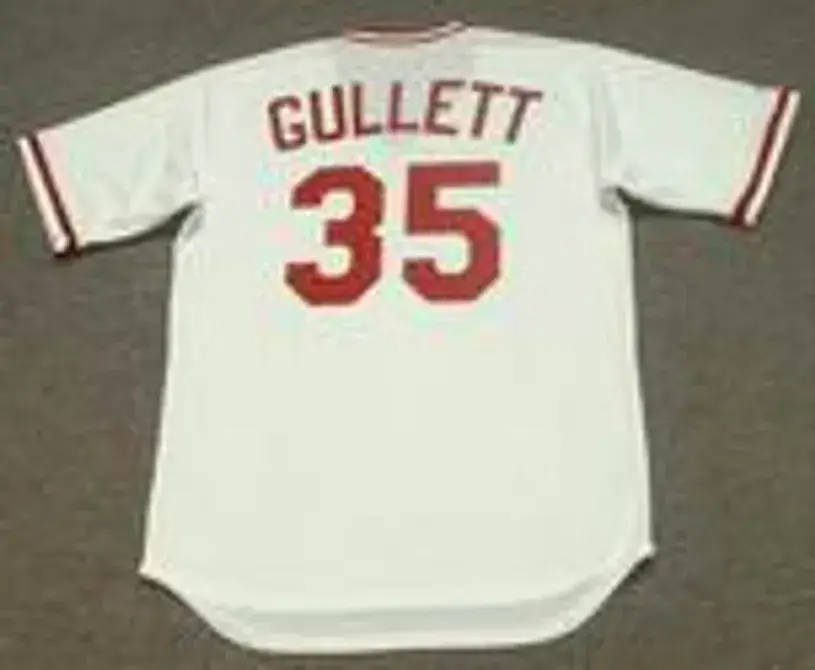 DON GULLETT Cincinnati Reds 1975 Majestic Cooperstown Home Baseball Jersey 