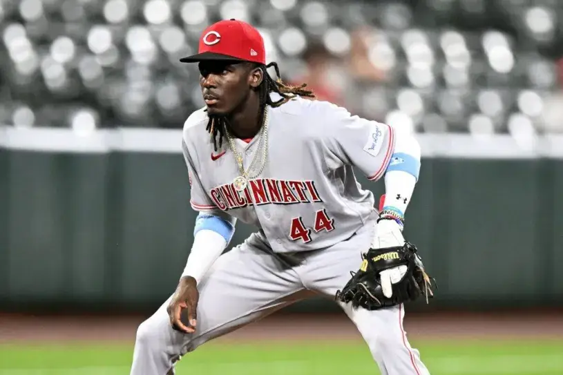 ELLY DE LA CRUZ Cincinnati Reds 1990’s Away Majestic Throwback Baseball Jersey 