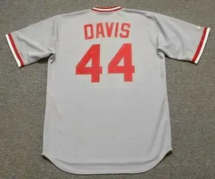 ERIC DAVIS Cincinnati Reds 1987 Majestic Cooperstown Away Baseball Jersey 