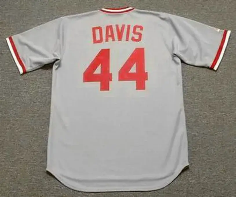 ERIC DAVIS Cincinnati Reds 1987 Majestic Cooperstown Away Baseball Jersey 