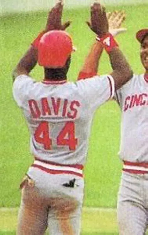 ERIC DAVIS Cincinnati Reds 1987 Majestic Cooperstown Away Baseball Jersey 
