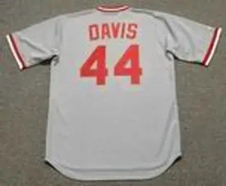 ERIC DAVIS Cincinnati Reds 1987 Majestic Cooperstown Away Baseball Jersey 