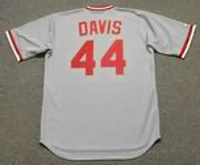 ERIC DAVIS Cincinnati Reds 1987 Majestic Cooperstown Away Baseball Jersey 
