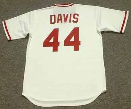 ERIC DAVIS Cincinnati Reds 1990 Majestic Cooperstown Home Baseball Jersey 