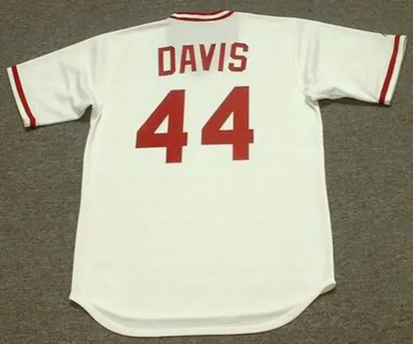 ERIC DAVIS Cincinnati Reds 1990 Majestic Cooperstown Home Baseball Jersey 