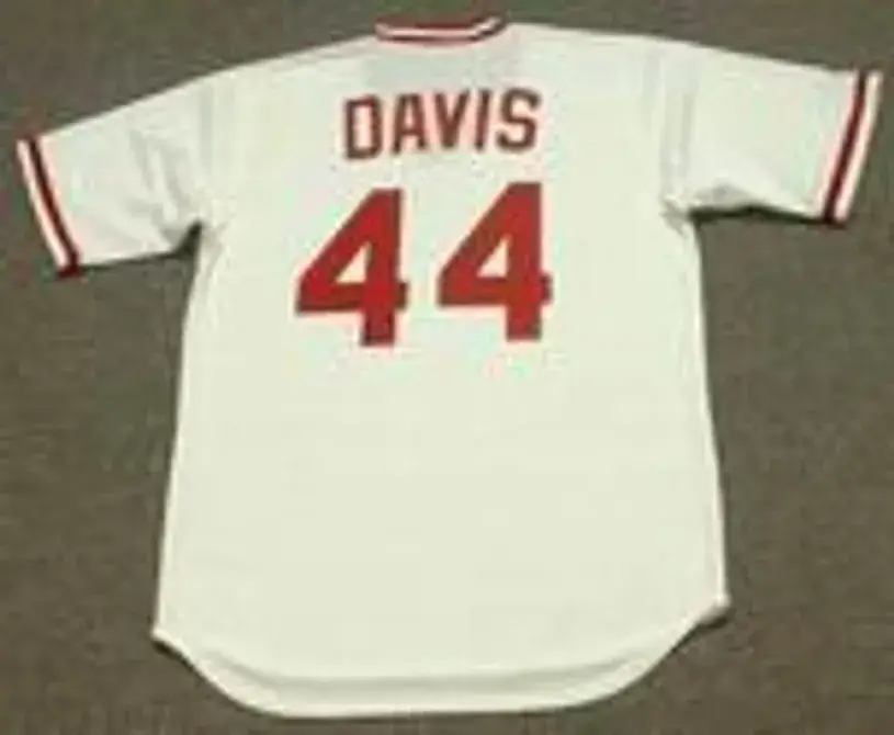 ERIC DAVIS Cincinnati Reds 1990 Majestic Cooperstown Home Baseball Jersey 