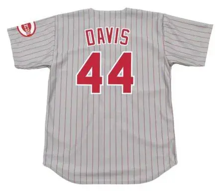ERIC DAVIS Cincinnati Reds 1996 Majestic Throwback Away Baseball Jersey 