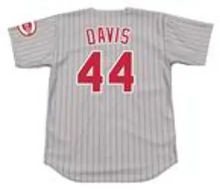 ERIC DAVIS Cincinnati Reds 1996 Majestic Throwback Away Baseball Jersey 